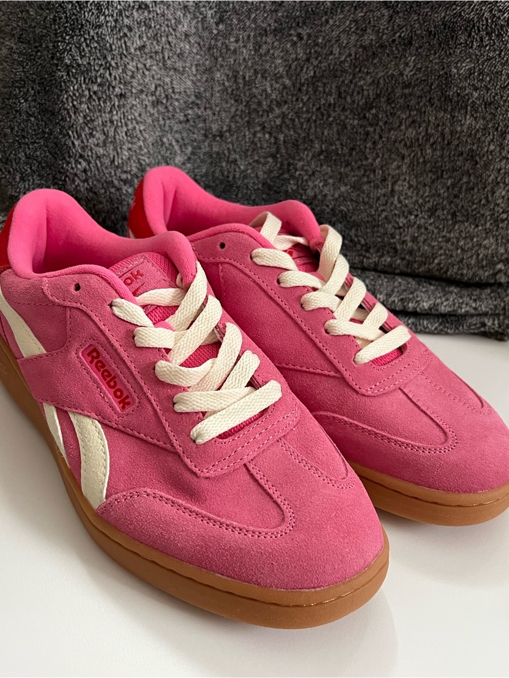 Brand New Reebok Pink Suede Women's Sneakers